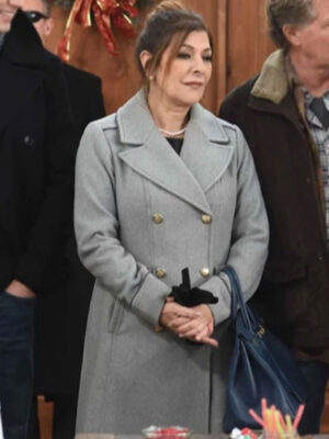 My Christmas Prince Marina Sirtis Grey Wool Coat