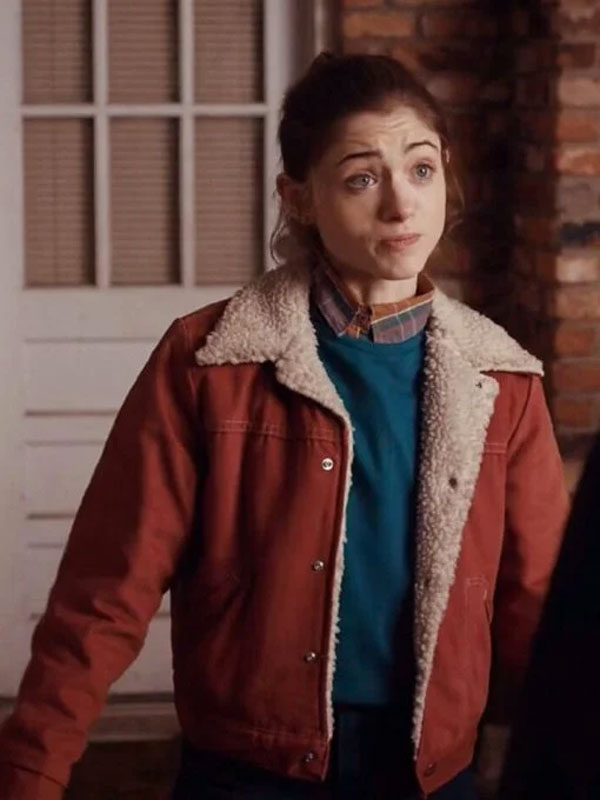 Nancy Wheeler Stranger Things Red Shearling Jacket