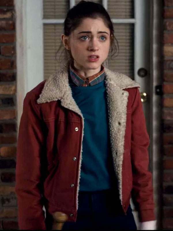 Nancy Wheeler Stranger Things Red Shearling Jacket