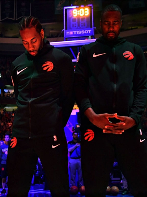 NBA Toronto Raptors Warm-Up Black Zip-Up Hoodie