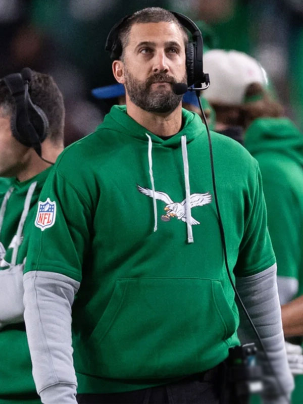 NFL Nick Sirianni Eagles Kelly Green Pullover Hoodie