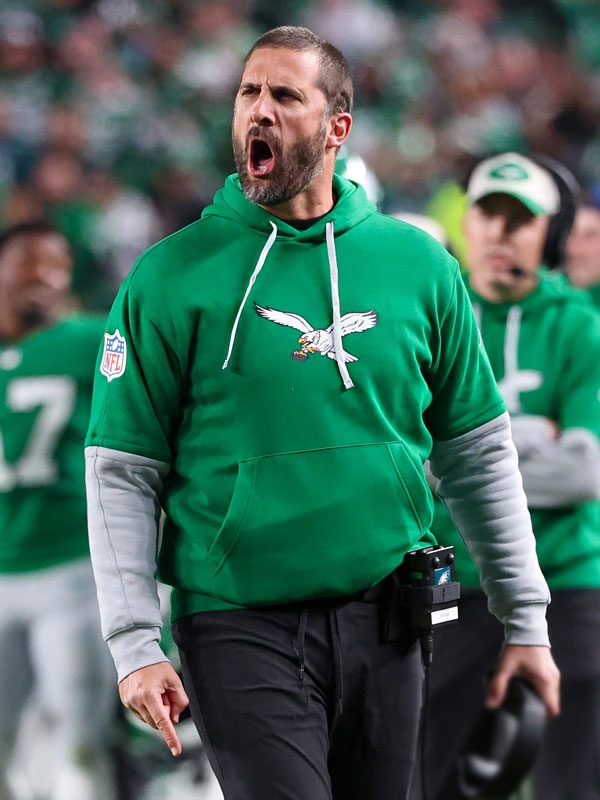 NFL Nick Sirianni Eagles Kelly Green Pullover Hoodie