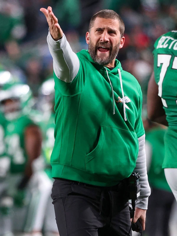 NFL Nick Sirianni Eagles Kelly Green Pullover Hoodie