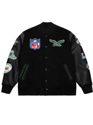 NFL Philadelphia Eagles Black Varsity Jacket