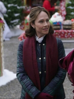 Our Holiday Story Nikki Deloach Multi Plaid Coat