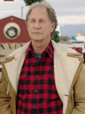 Parker Stevenson My Christmas Prince Brown Shearling Jacket