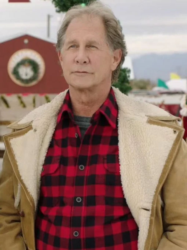 Parker Stevenson My Christmas Prince Brown Shearling Jacket