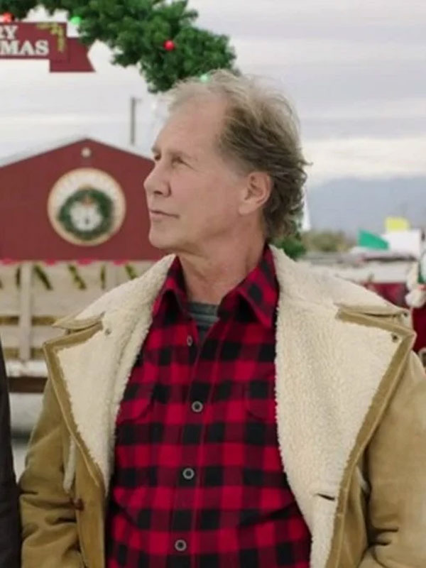 Parker Stevenson My Christmas Prince Brown Shearling Jacket