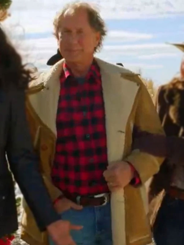 Parker Stevenson My Christmas Prince Brown Shearling Jacket