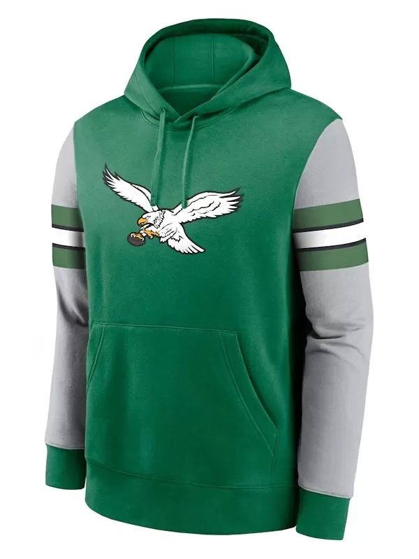 Philadelphia Eagles Club Green Grey Pullover Hoodie