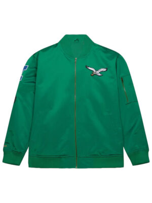 Philadelphia Eagles Kelly Green Satin Bomber Jacket