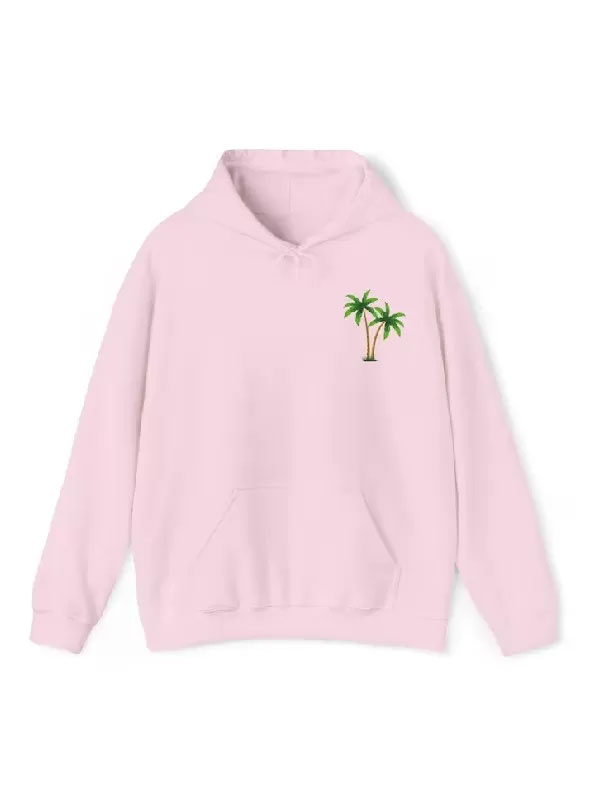 Pink Palm Oversized Fleece Pullover Hoodie