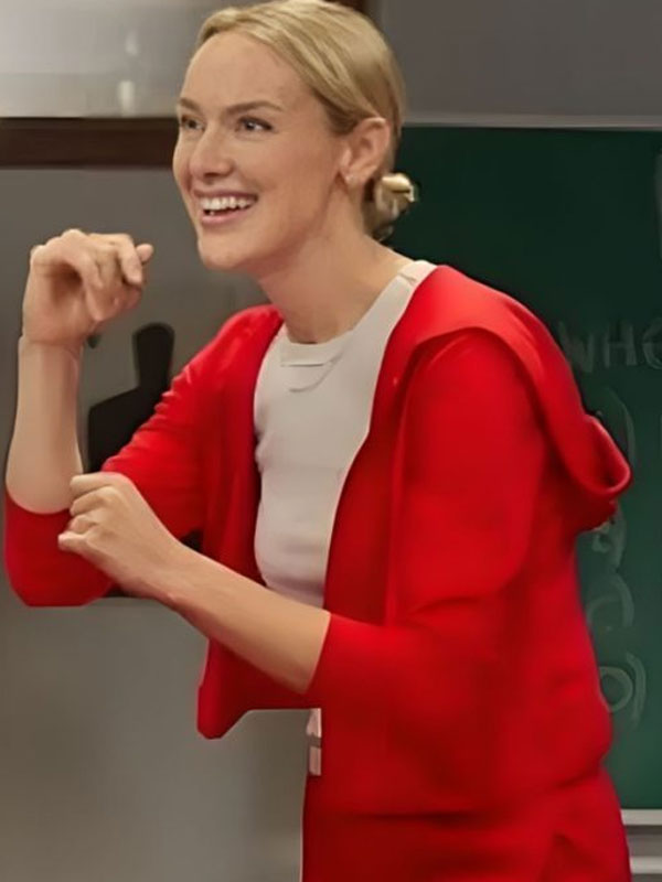 Rachel Skarsten 2024 The Christmas Charade Red Hoodie