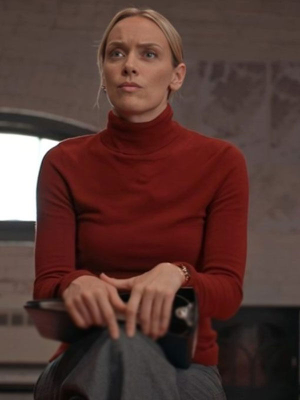Rachel Skarsten The Christmas Charade Red Sweater