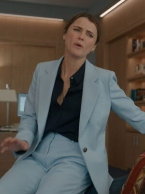 S02 The Diplomat Keri Russell Light Blue Blazer