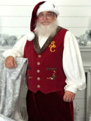 Santa Claus Christmas Red Suede Vest
