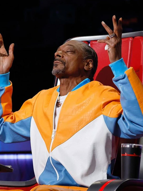 Snoop Dogg The Voice S026 Color block Leather Jacket
