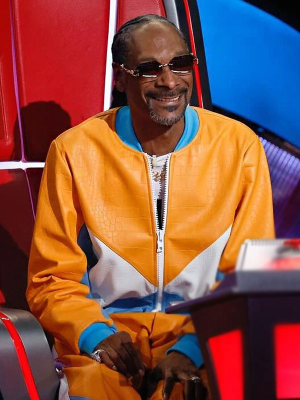 Snoop Dogg The Voice S026 Color block Leather Jacket