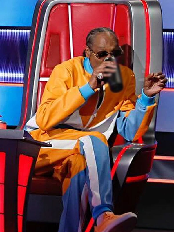 Snoop Dogg The Voice S026 Color block Leather Jacket