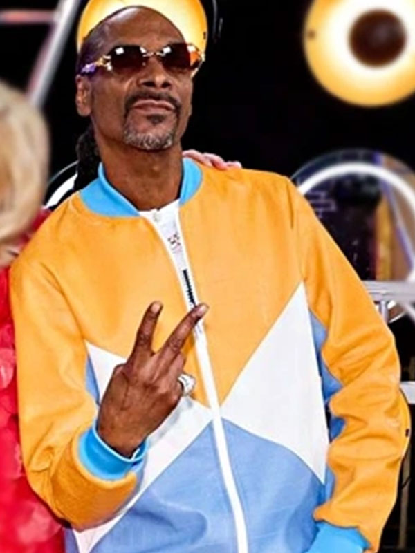 Snoop Dogg The Voice S026 Color block Leather Jacket