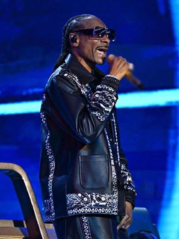 Snoop Dogg Times Square Fortnite Concert Leather Jacket