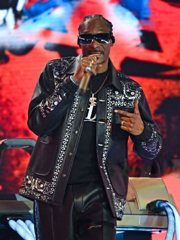 Snoop Dogg Times Square Fortnite Concert Leather Jacket