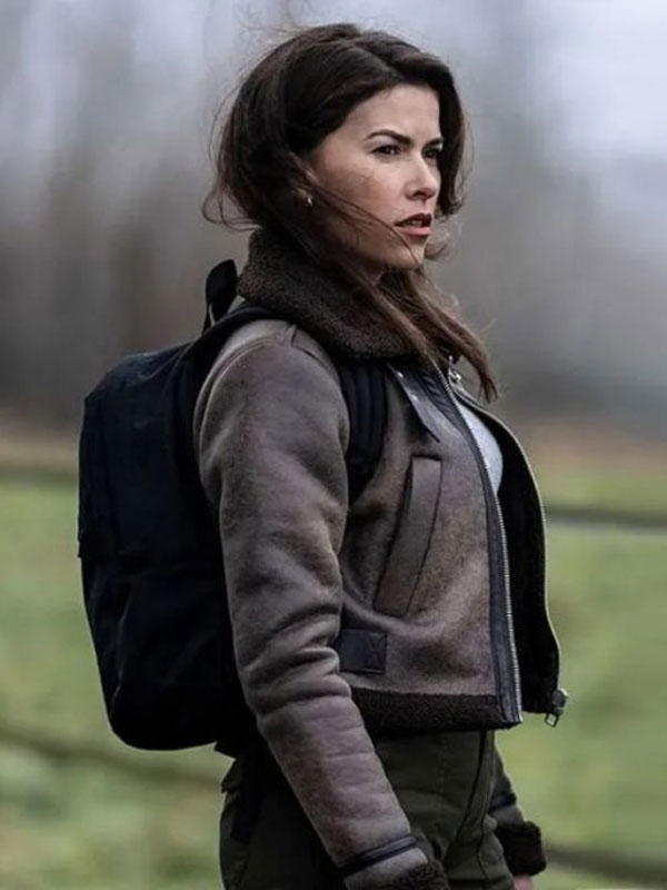 Sofia Pernas 2024 Tracker Billie Matalon Brown Leather Jacket