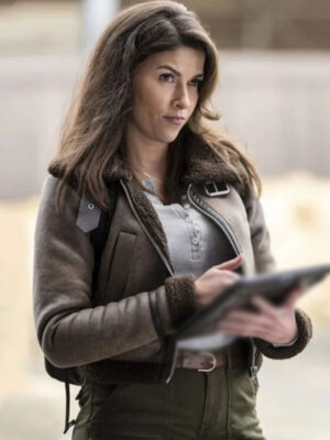 Sofia Pernas 2024 Tracker Billie Matalon Brown Leather Jacket