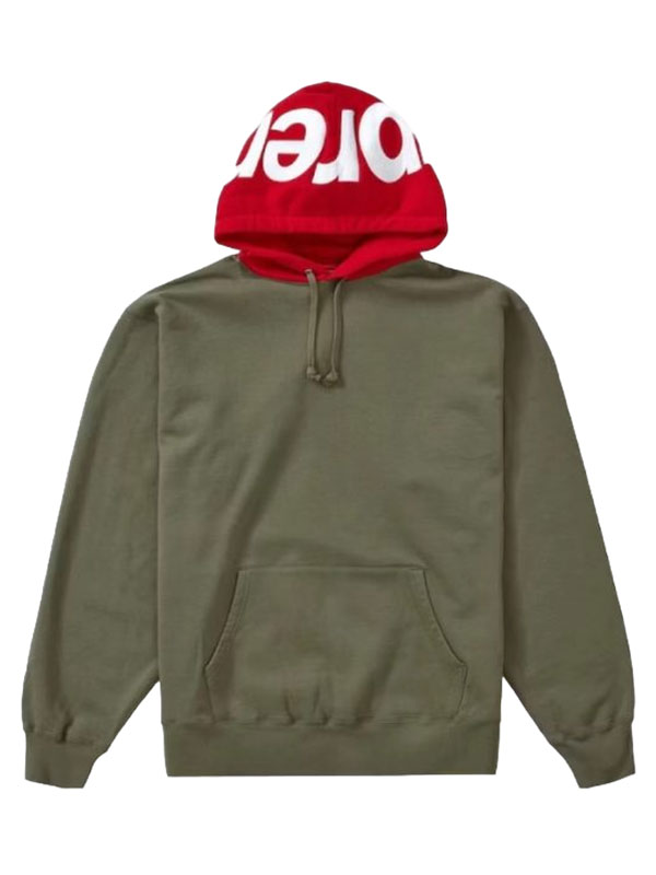 Supreme Contrast Oversized Fleece Pullover Hoodie