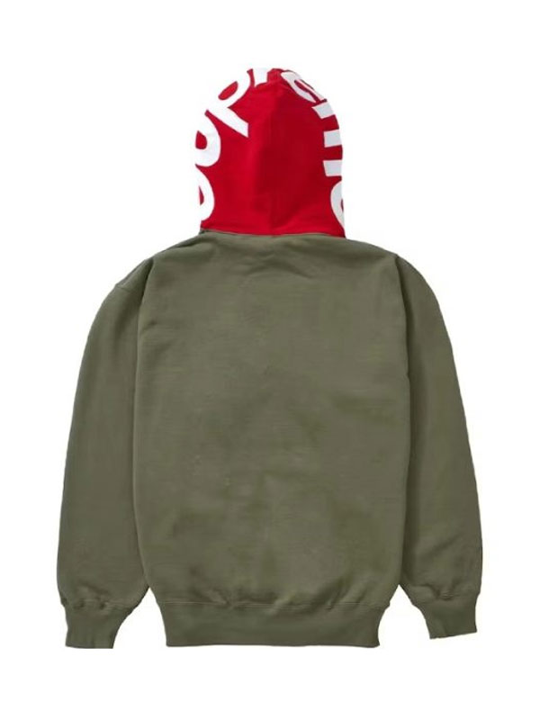 Supreme Contrast Oversized Fleece Pullover Hoodie