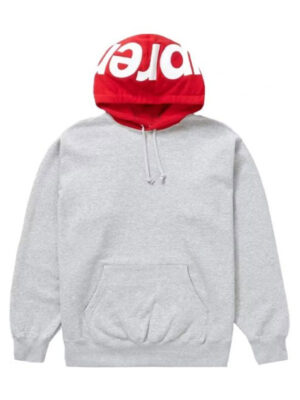 Supreme Contrast Oversized Fleece Pullover Hoodie