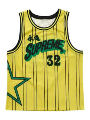 Supreme Star Basketball Yellow And White Jersey