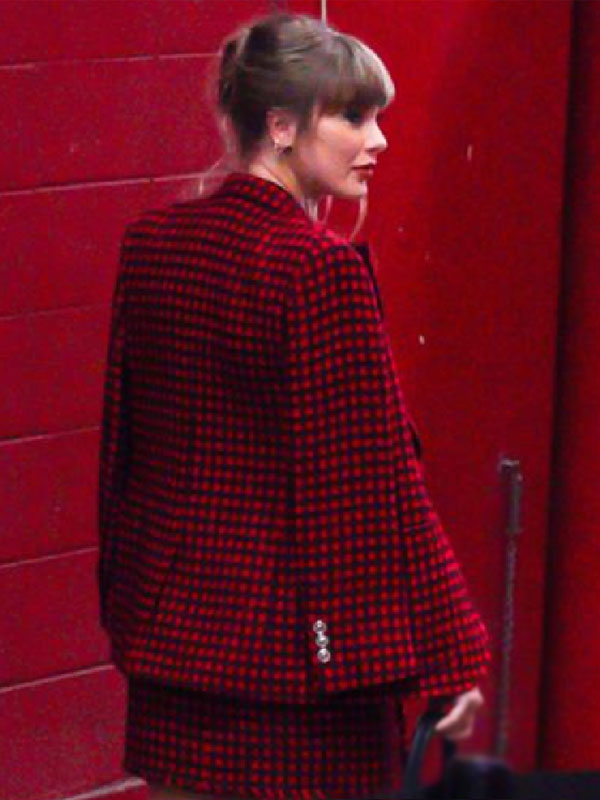 Taylor Swift Broncos Chiefs Red Tweed Blazer