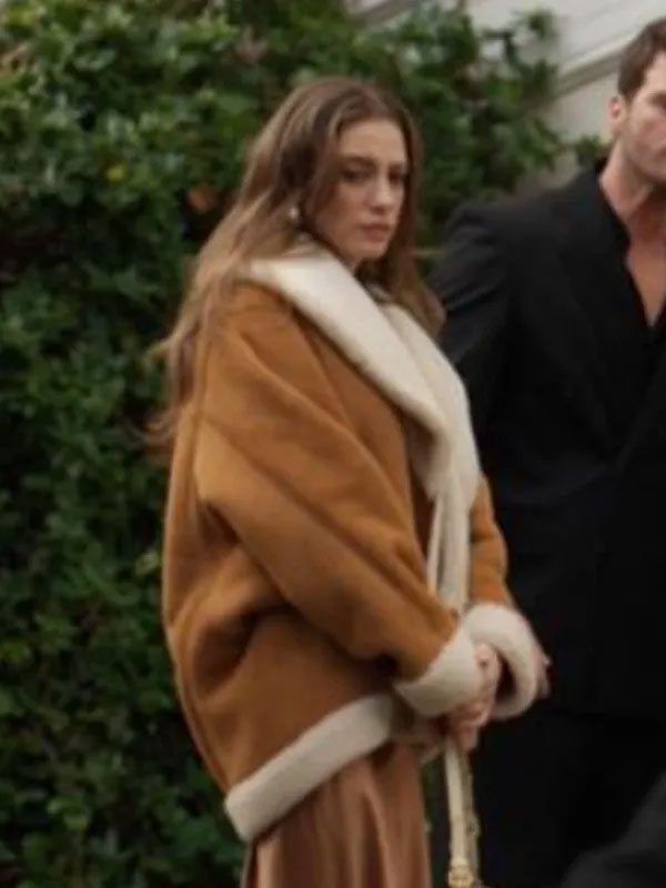 The Family S02 Devin Akin Brown Shearling Jacket