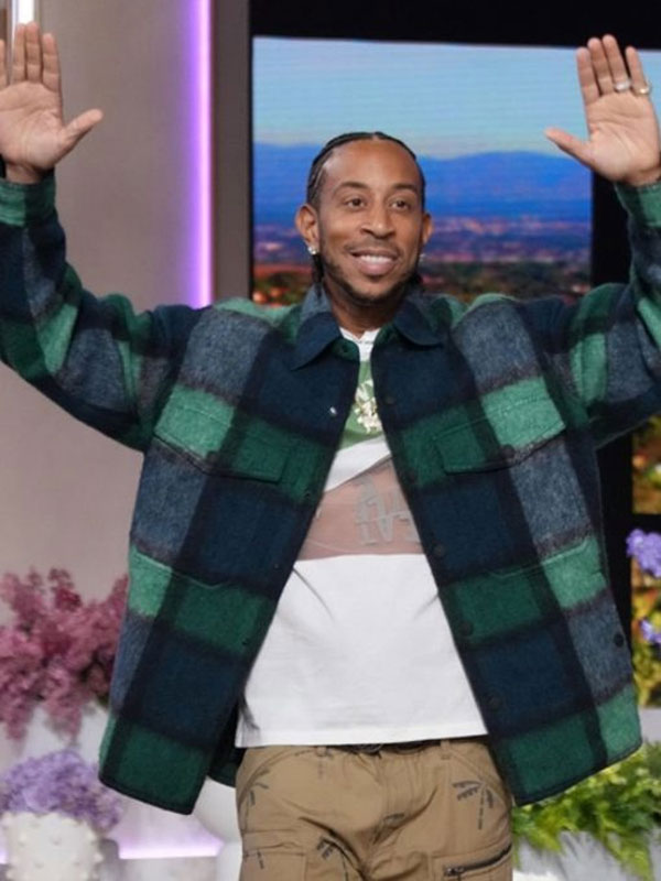 The Jennifer Hudson Show Ludacris Green Plaid  Wool Jacket