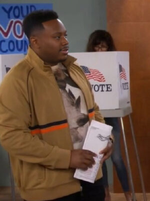 the-neighborhood-marcel-spears-stripes-brown-jacket-2