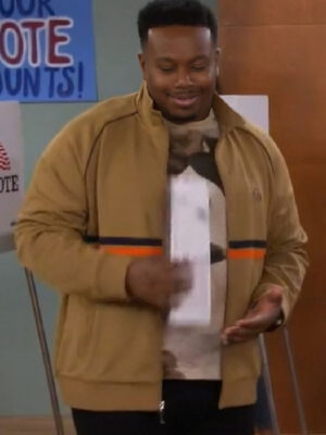 The Neighborhood Marcel Spears Stripes Brown Jacket
