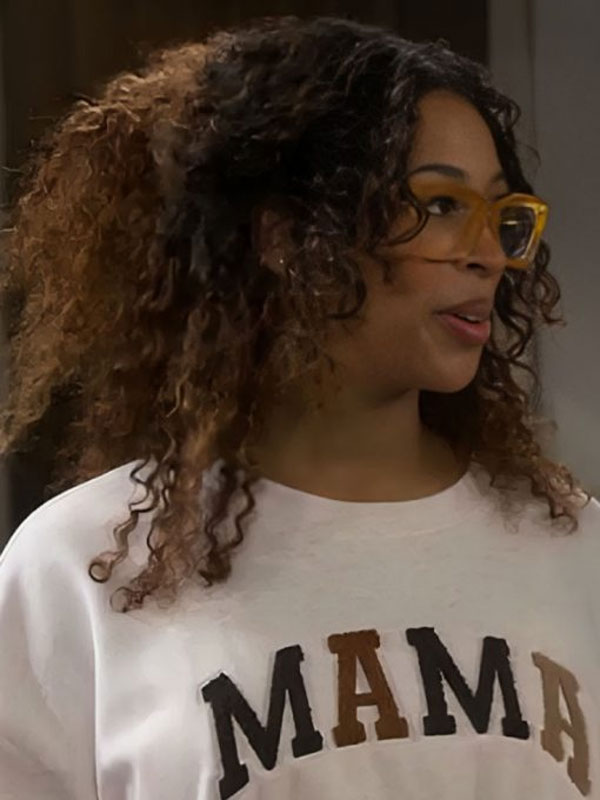 The Neighborhood S07 Skye Townsend White MAMA Sweatshirt