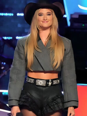 The Voice S26 Georgia Starnes Gray Crop Blazer