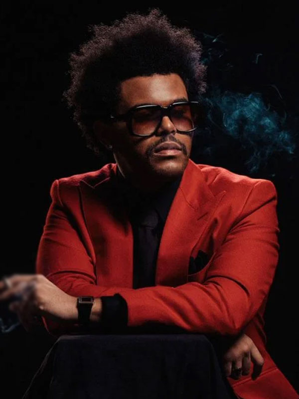 The Weeknd Blinding Lights Red Suiting Blazer