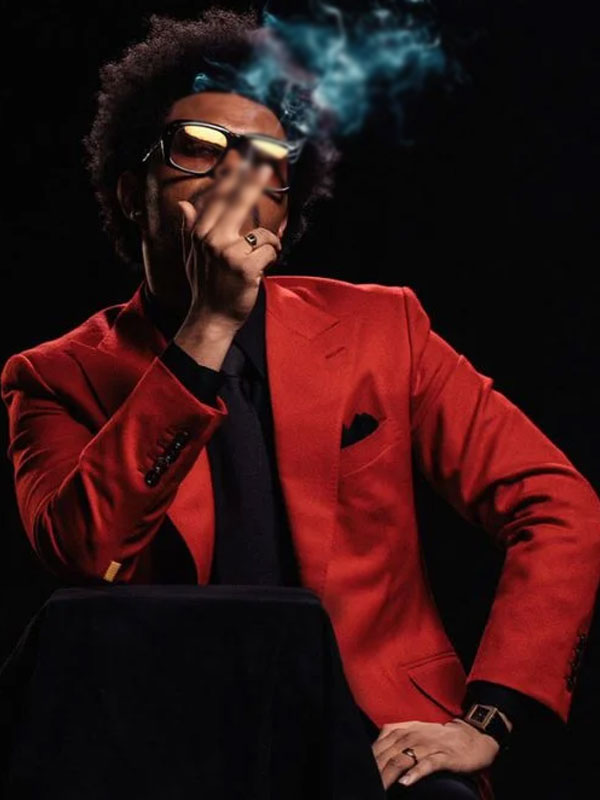 The Weeknd Blinding Lights Red Suiting Blazer