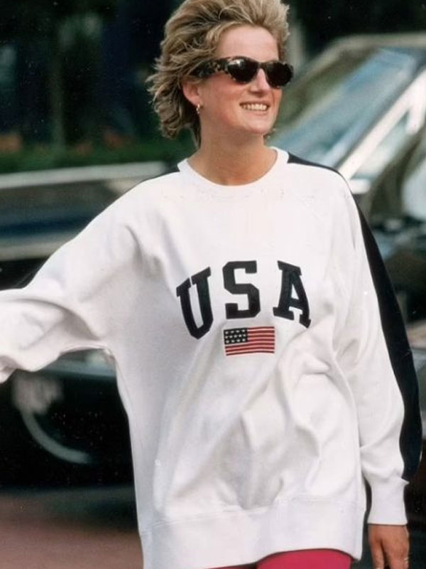 USA Princess Diana White Sweatshirt