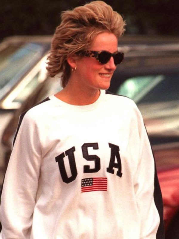 USA Princess Diana White Sweatshirt