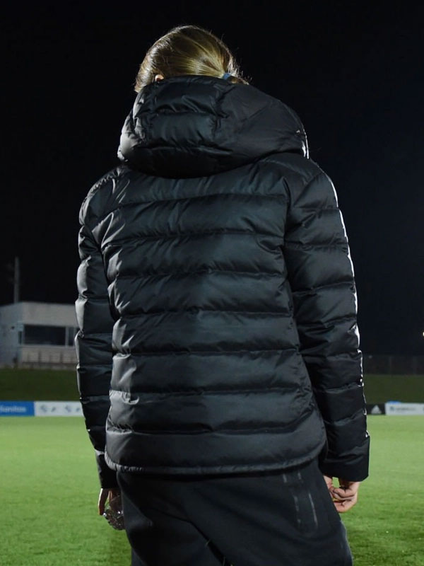 Women Chelsea F.C Black Puffer Hooded Jacket