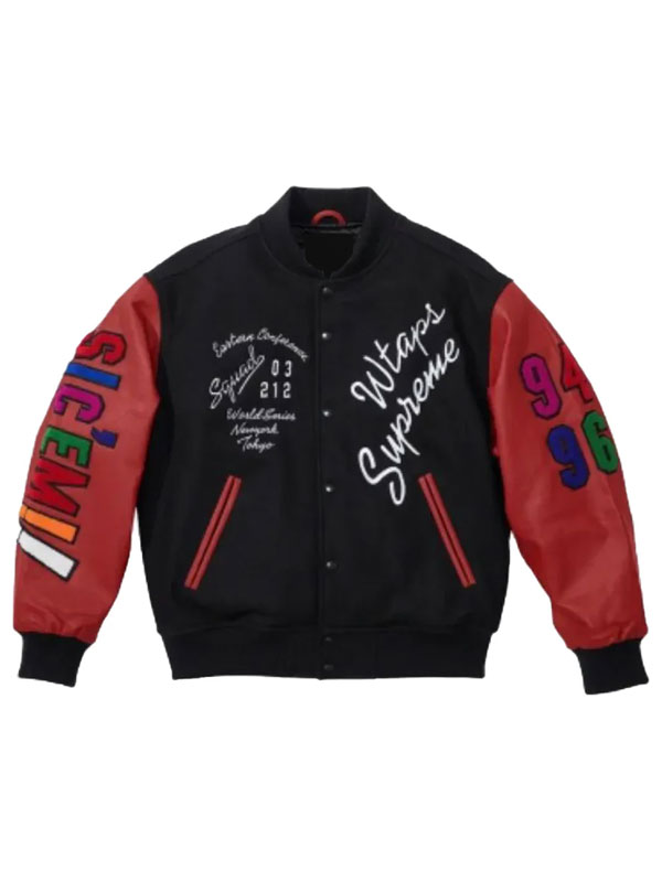 WTAPS Supreme Wool And Leather Varsity Jacket