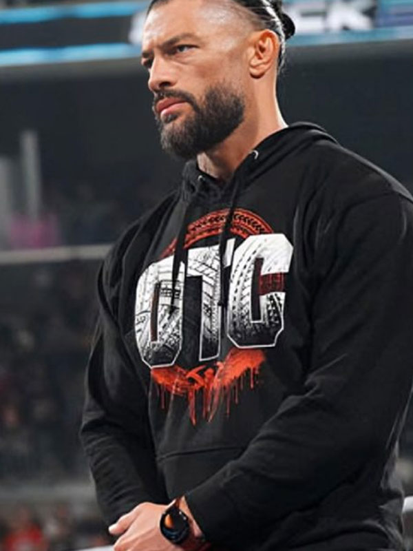 WWE Roman Reigns OTC Black Pullover Hoodie
