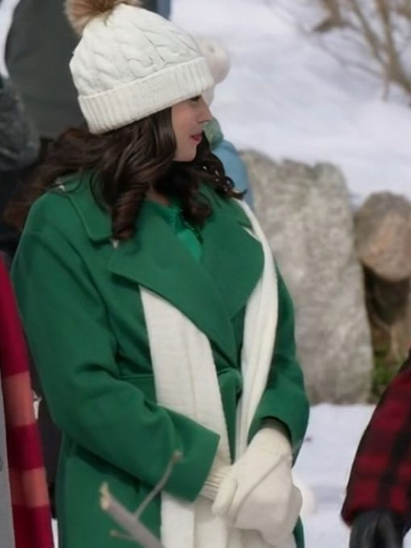 2024 Believe in Christmas Meghan Ory Green Wool Coat