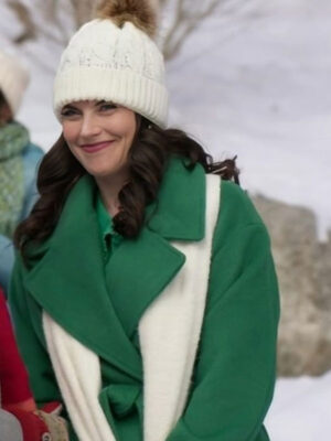 2024 Believe in Christmas Meghan Ory Green Wool Coat