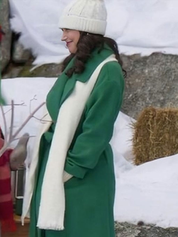 2024 Believe in Christmas Meghan Ory Green Wool Coat
