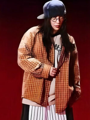 2024 Billie Eilish Color Studios Brown Plaid Shirt